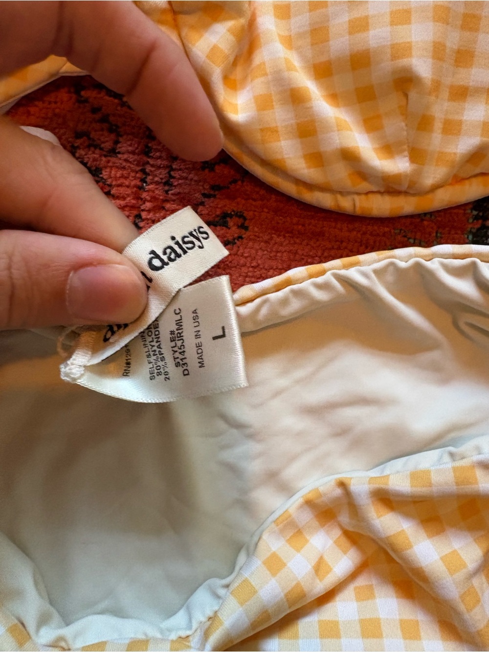 Yellow Gingham Dippin Daisies Bikini Set - Picture 2 of 2